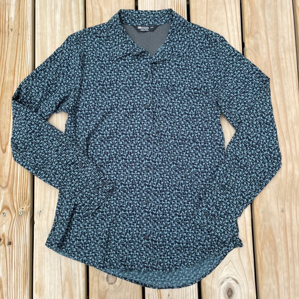 Outdoor Research Shirt Astroman Long Sleeve Sun Button Up UPF 30 Womens M NWT